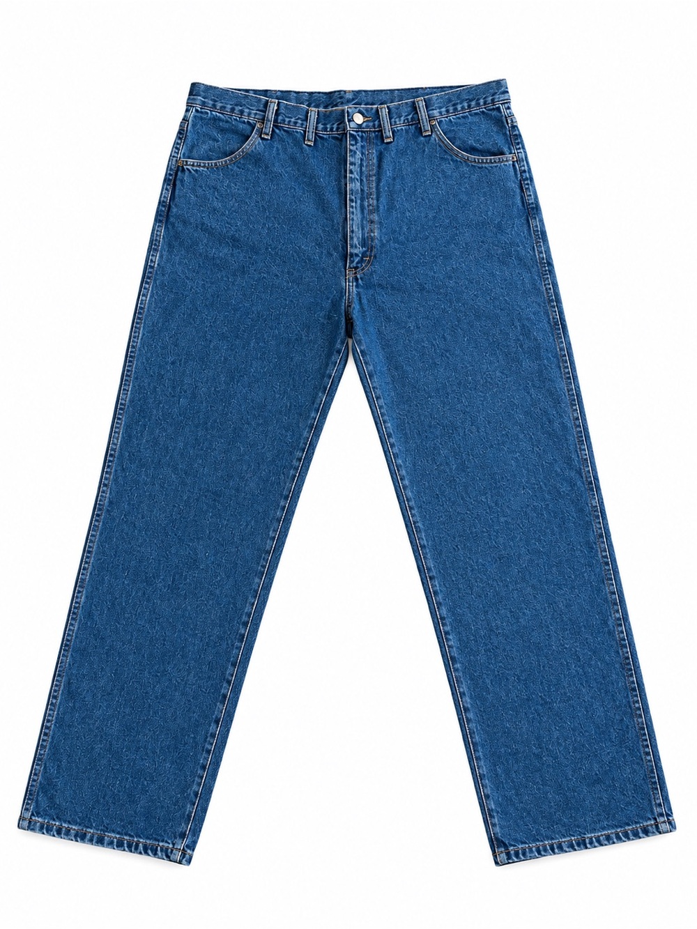 Rustler by Wrangler Men's Regular Fit Straight Leg Jeans 46x30 Stonewash Indigo